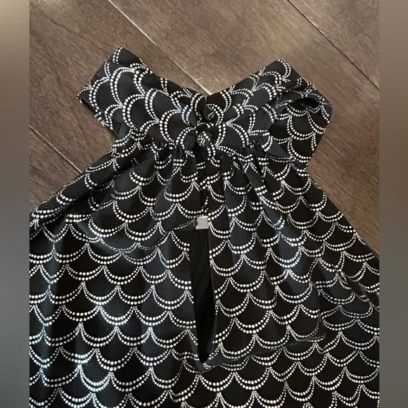 Michael Kors Black Metallic Silver Memaid Print Halter Under Knee Dress - Picture 7 of 8